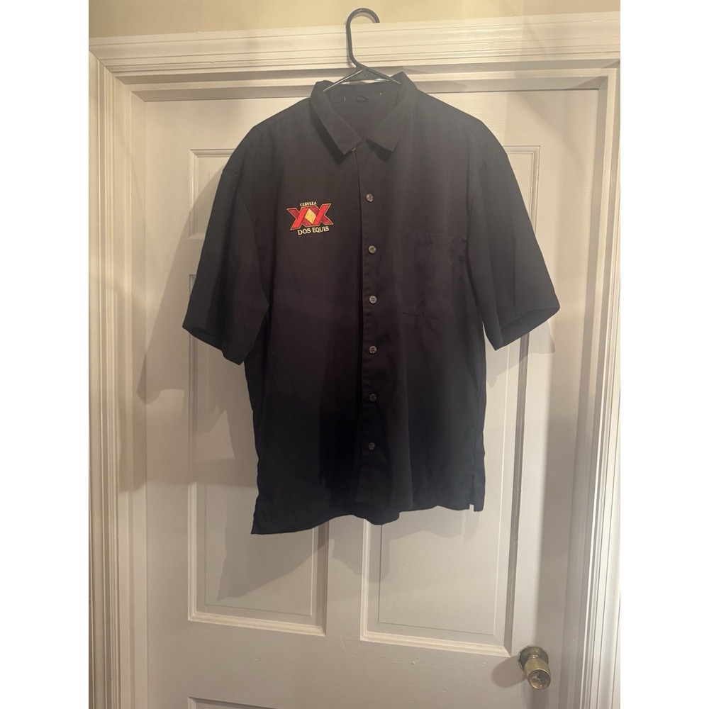 Dos Equis Shirt Mens Large Short Sleeve Button Up